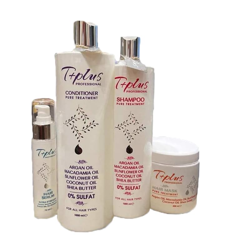 T+plus hair treatment set of four, one litre size