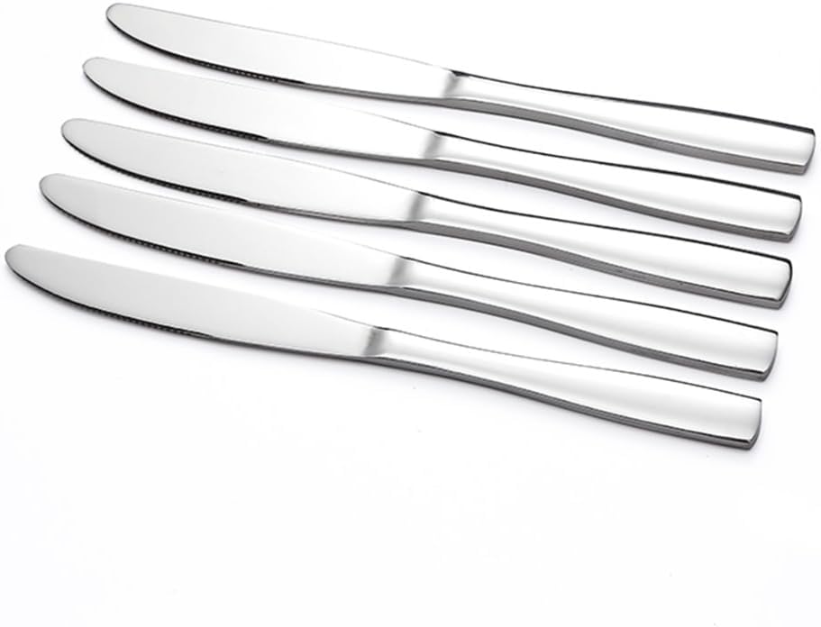 Dinner Knife Set of 6 - Stainless Steel - Carefully Polished for Lasting Use