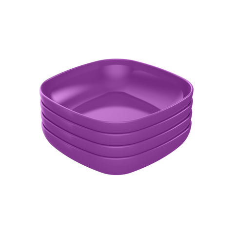M-Design Eden™ Deep Plate 20 cm - Pack of 4 - BPA Free, Microwave Safe, Dishwasher Safe, Food Safe, Stackable - Purple
