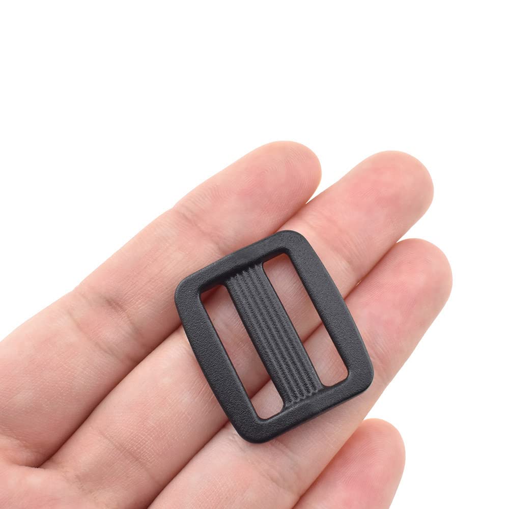 3/4 Inch Tri Glides Slides Clips Buckles Gripping Knurled Edge No Slipping Solid 24 Pack for Collars Aprons Sling Bag Adjustable Straps Belt Big Slots No Sharp Edges No Sewing