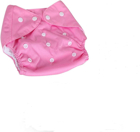 Baby Cloth Diapers Adjustable Reusable Cotton Pocket Nappies Washable Diaper for Babies Infants Toddlers Age 0 to 3 Years (Pink)