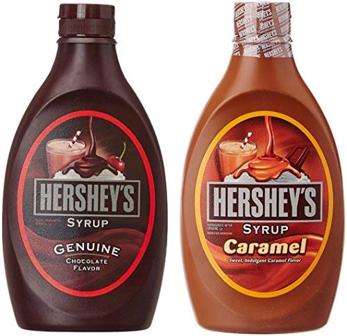 Hershey's Chocolate Syrup 623 G and Caramel Syrup 623 G