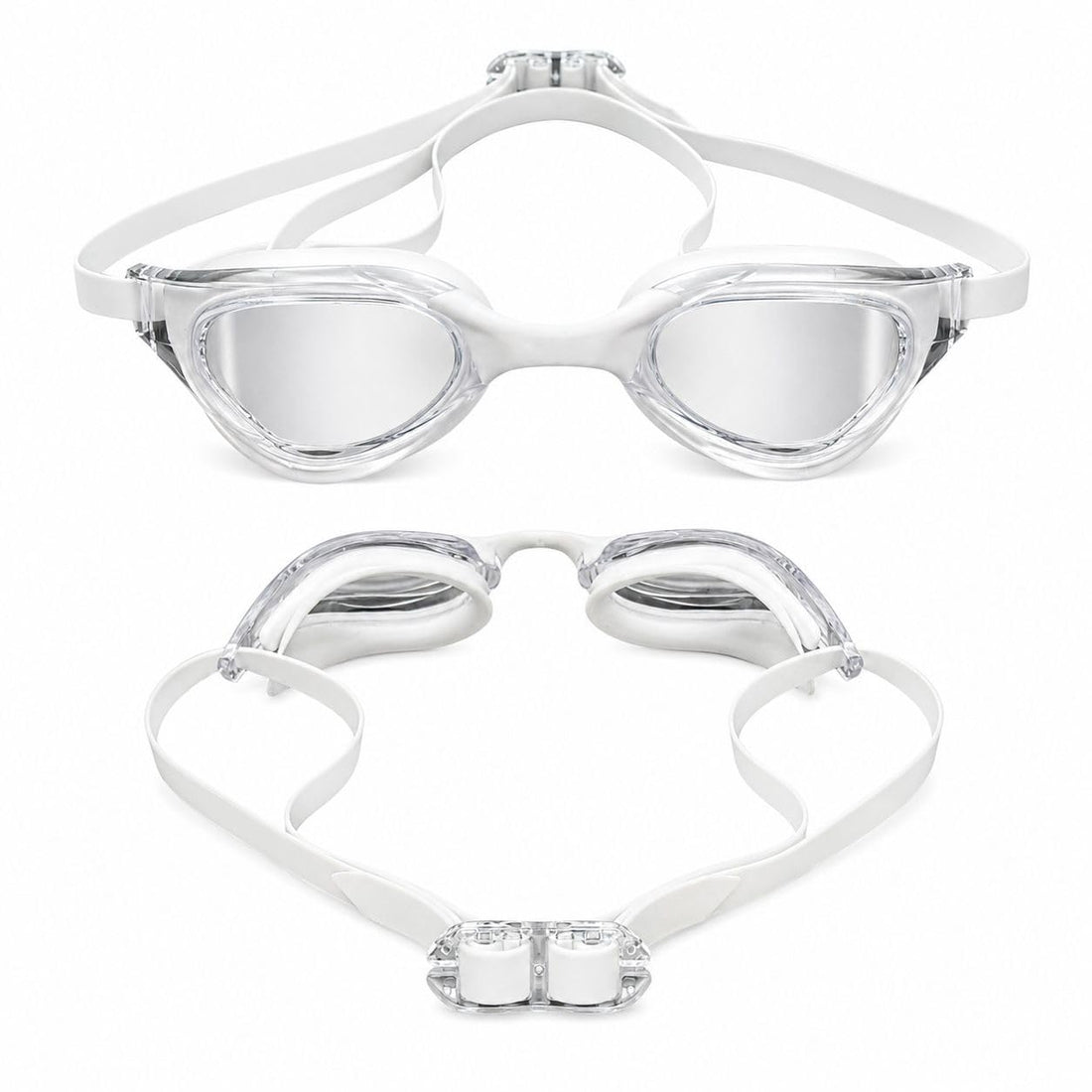Swimming Goggles Professional Anti-Fog UV400 Mirror Lens 180° Wide Vision Adjustable Comfortable Silicone for Men Women Swimming Training Sea Swimming Pool