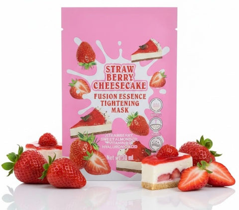 Sheet Face Mask Skincare for All Skin Types, Hydrating & Nourishing Suitable for Sensitive Skin, Bulk Facial Mask Set for Women, Face Mask Gifts Set for Face Spa (STRAWBERRY CHEESE CAKE)
