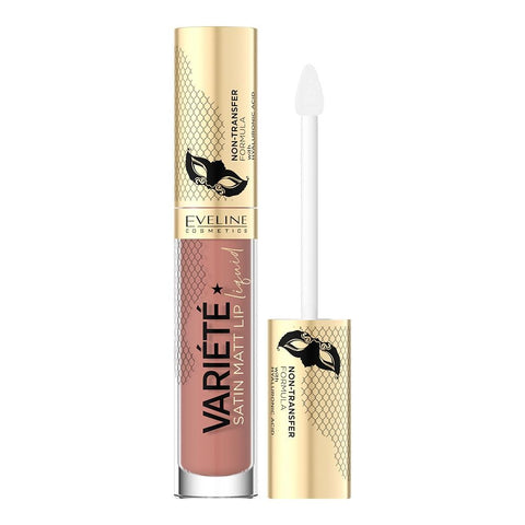 Eveline Variete Satin Matt Lip Liquid Lipstick, 4.5 ml, No 01 Caramel Cake