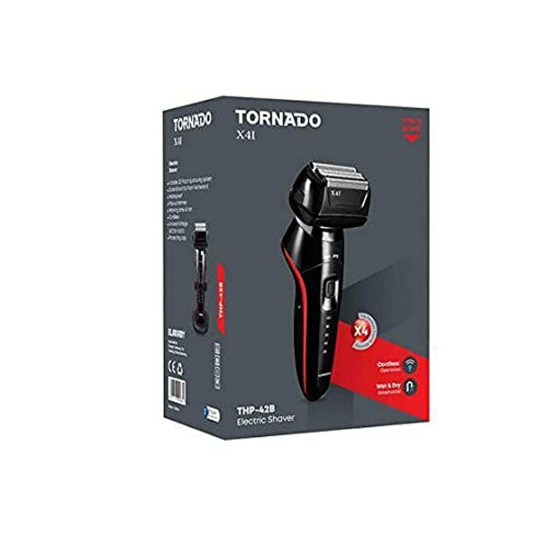 Tornado 4 Blade Smoothing Razor Wet and Dry Black THP-42B