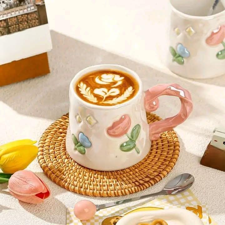 porcelain Coffee Mug, White Porcelain Cup for Hot and Cold Drinks, .mek