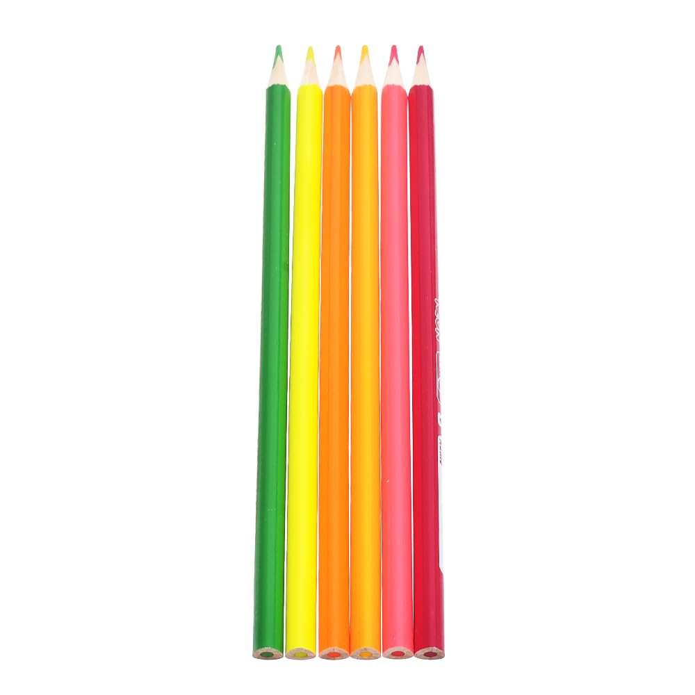 Keyroad Triangular Wooden Colored Pencils Neon 6 Colors Model KR971754