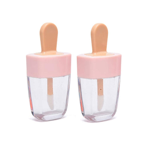 2 Pcs 6ml Cute Pink Ice Cream Lip Gloss Empty Bottle, Reusable, Suitable for Various Color Lip Gloss and Lip Balm Containers By Julia Store