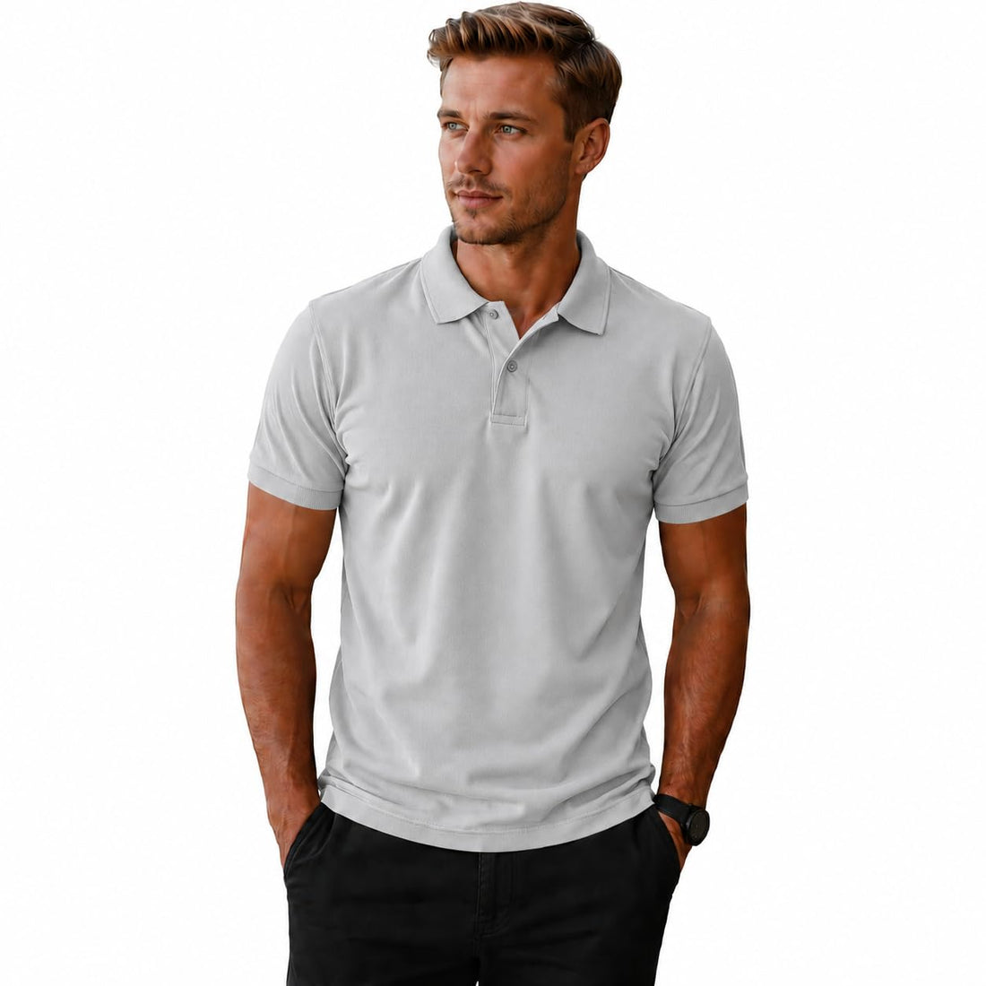 Men’s Polo T-Shirt – Classic Short Sleeve Casual Top, Soft Cotton Feel, Comfortable Fit for Daily Wear
