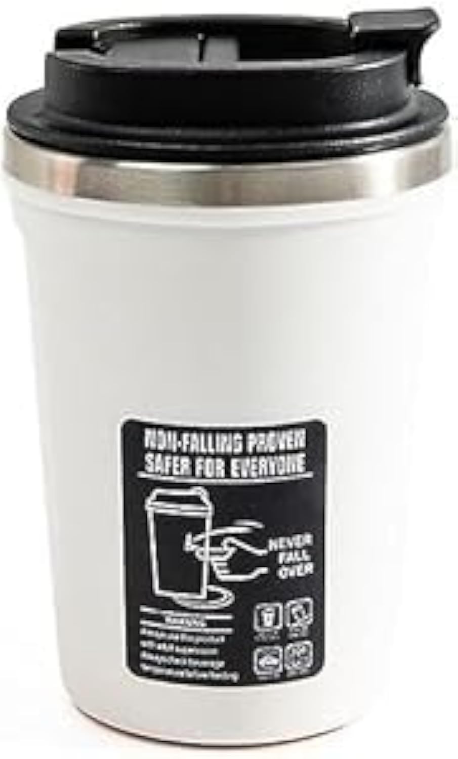 Suction cup stainless Steel Non Falling proven safer for everyone 350ML (white)
