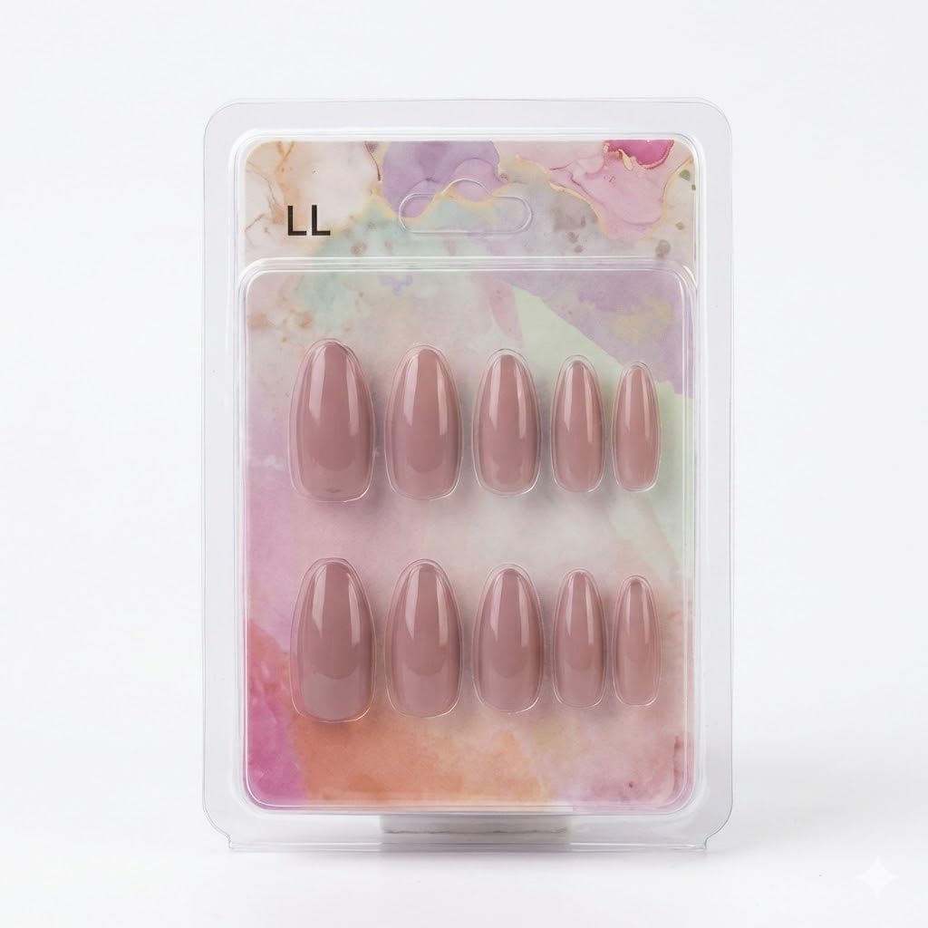 Nopatia Colorful Beauty Nail Kit Manicure Set with Attractive Fashion Designs and Art Engravings - Natural and Professional Look Fake Nails for All Occasions (Cashmere)