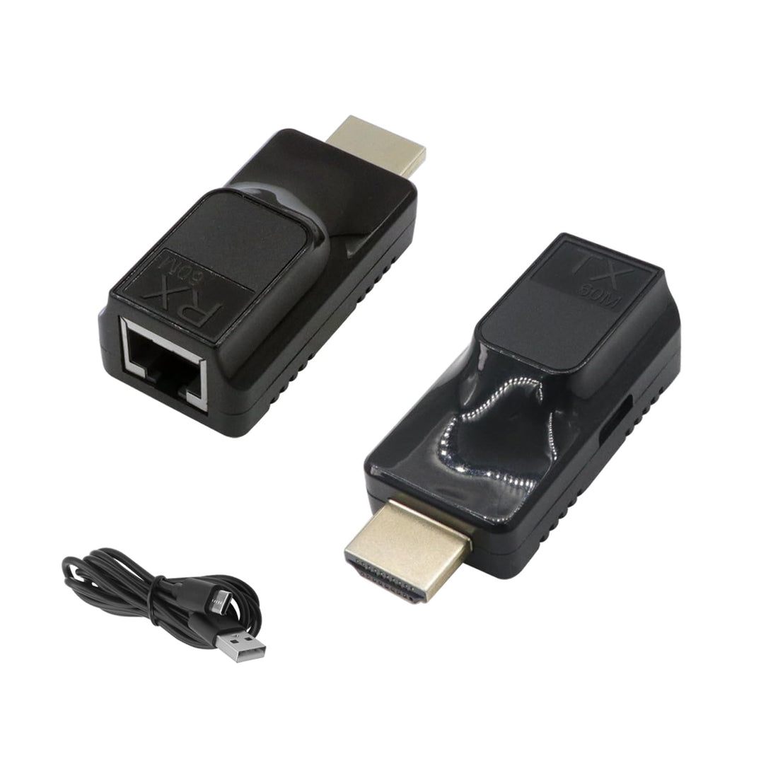 RIIEYOCA HDMI Extender, 196ft HDMI Repeater to RJ45 Ethernet Cable Converter Over Cat 5e/6 ，Automatic Compatibility with 1080P/720P/567P for Monitor，HDTV, DVD, PS4, STB, Projector [1 Pair]