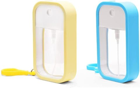 2 Pack Spray Bottles Perfume Atomizer Refillable Empty Bottle Travel Portable Card Phone Slim Design 50ML Makeup Toner Air Freshener Water Moisturizer for Alcohol Hand Sanitizer, blue, 1