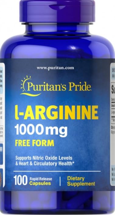 Premium L-Arginine 1000mg - Advanced Nitric Oxide Harmony & Daily Active Vitality Support, 100 Capsules Bundle with Practical Pill Box, High-Potency 100-Day Essential Wellness Kit