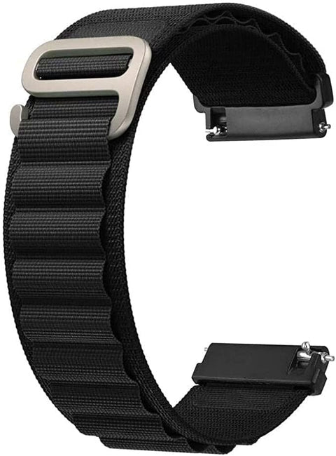ACM Watch Strap Nylon Soft Loop 20mm Compatible with Pebble Cosmos Ultra Smartwatch Sports Band Premium High Quality Professional Grade Durable Reliable Protective Accessory Ultra - Black