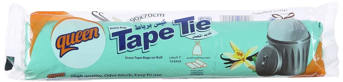 Queen tape tie vanilla-scented basket bags roll with strap - 12 bags