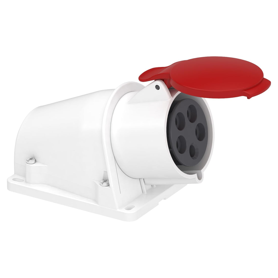 Pratika Schneider Socket - Screw - Angled - 32A - 3P + N + E - 380...415 V AC - Wall PKF32W435
