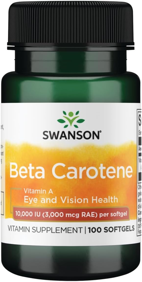 Beta Caroten – 10,000 IU (3,000 mcg RAE) | 100 Softgels | Plant-Based Antioxidant Source | Non-GMO & Gluten-Free