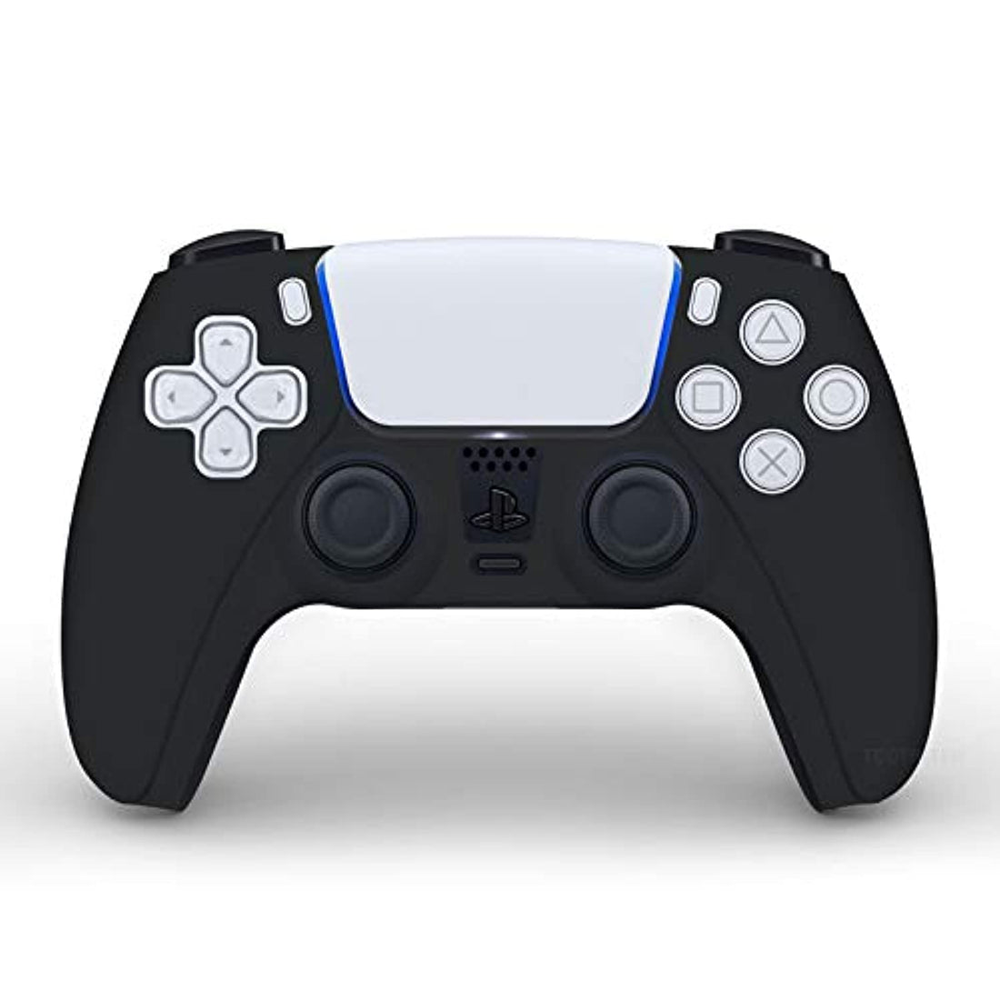 Beracah Silicone Controller Skin Grip Anti-Slip Cover Protector Case for PS5 Controller with Thumb Grips (Black)