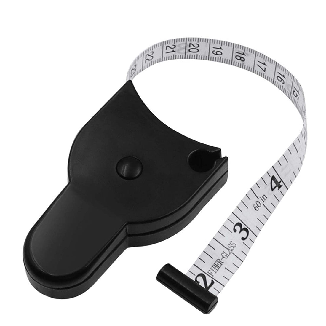 Automatic Telescopic Tape Measure - Self-Tightening Body Measuring Ruler With Double Scales, Retractable Waist Measure (Black)