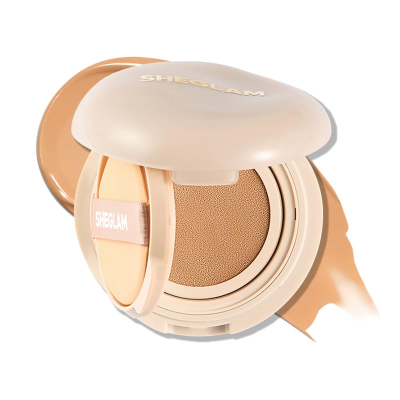 SHEGLAM Lock Go Cushion Foundation, Matt, Long-Lasting Waterproof Make-Up, Peach