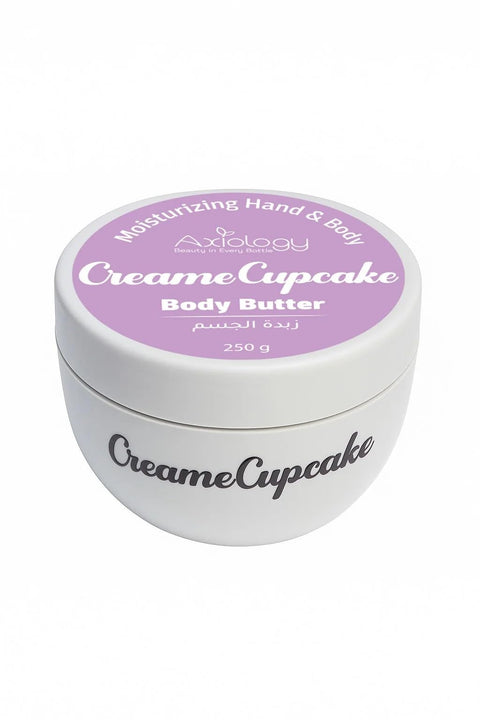 Axiology Crème Cupcake Body Butter, Moisturising Hand & Body, Rich Creamy Texture, All Skin Types, 250g