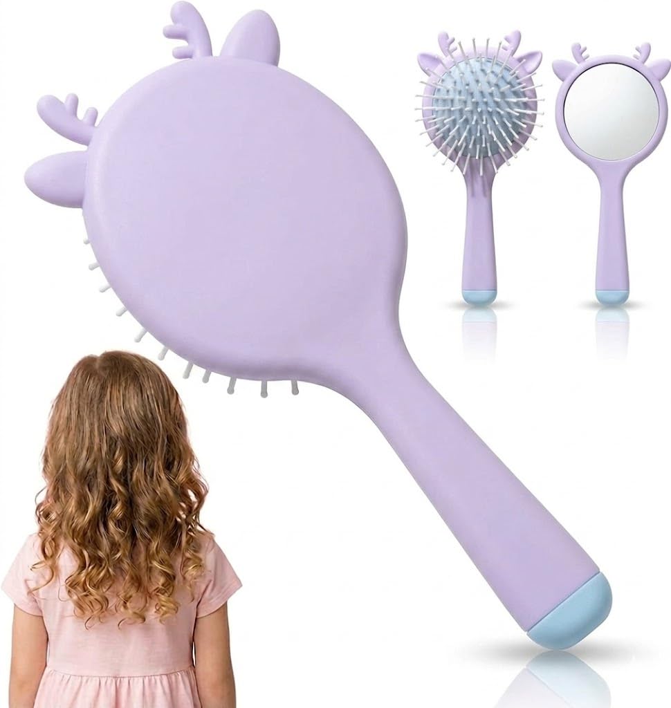 Cute Hair Brush Set - Air Cushion Comb - Curly Hair Brush for Women Men Kids 1PC- MULTICOLOR-MIRROR