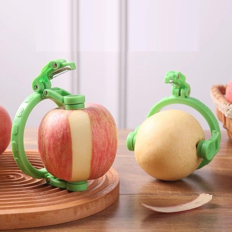 Portable Rotary Fruit Peeler, Folding Peeler, Apple Pear Peeler, Safe Round Potato Peeler with Stainless Steel Blade, Suitable for Most Round Fruits, 1 Piece