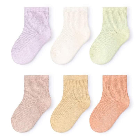 Baby Girls Pack Of 6 Pure Cotton Socks