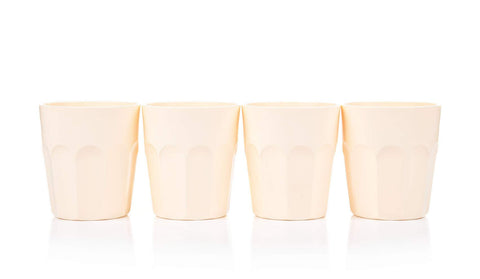 Mintra Home Unbreakable Drinking Cups and Tumblers 4PK - Shatterproof, BPA Free, Reusable, Party Cups, BBQ, Colorful Set, indoors and outdoors (Cream, Small - 12oz)