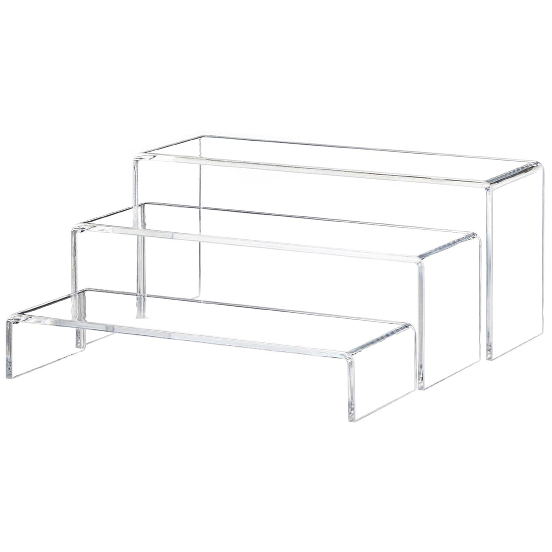 Yieach Large Clear Acrylic Risers Display Stands,3 Pcs Rectangular Display Risers for Funko Pop,Figures,Food,Showcase Collectibles Display Shelf,Retail Desktop Risers Display Stand and Decoration