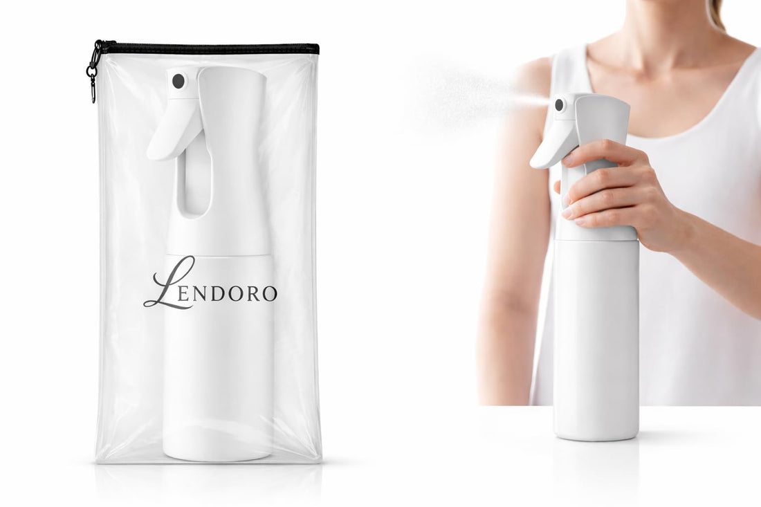 Continuous Mist Spray Bottle, Refillable Empty Plastic, Ultra Fine Mist, for Hair Styling, Plants, Cleaning & Skin Care, 200 ml (White)