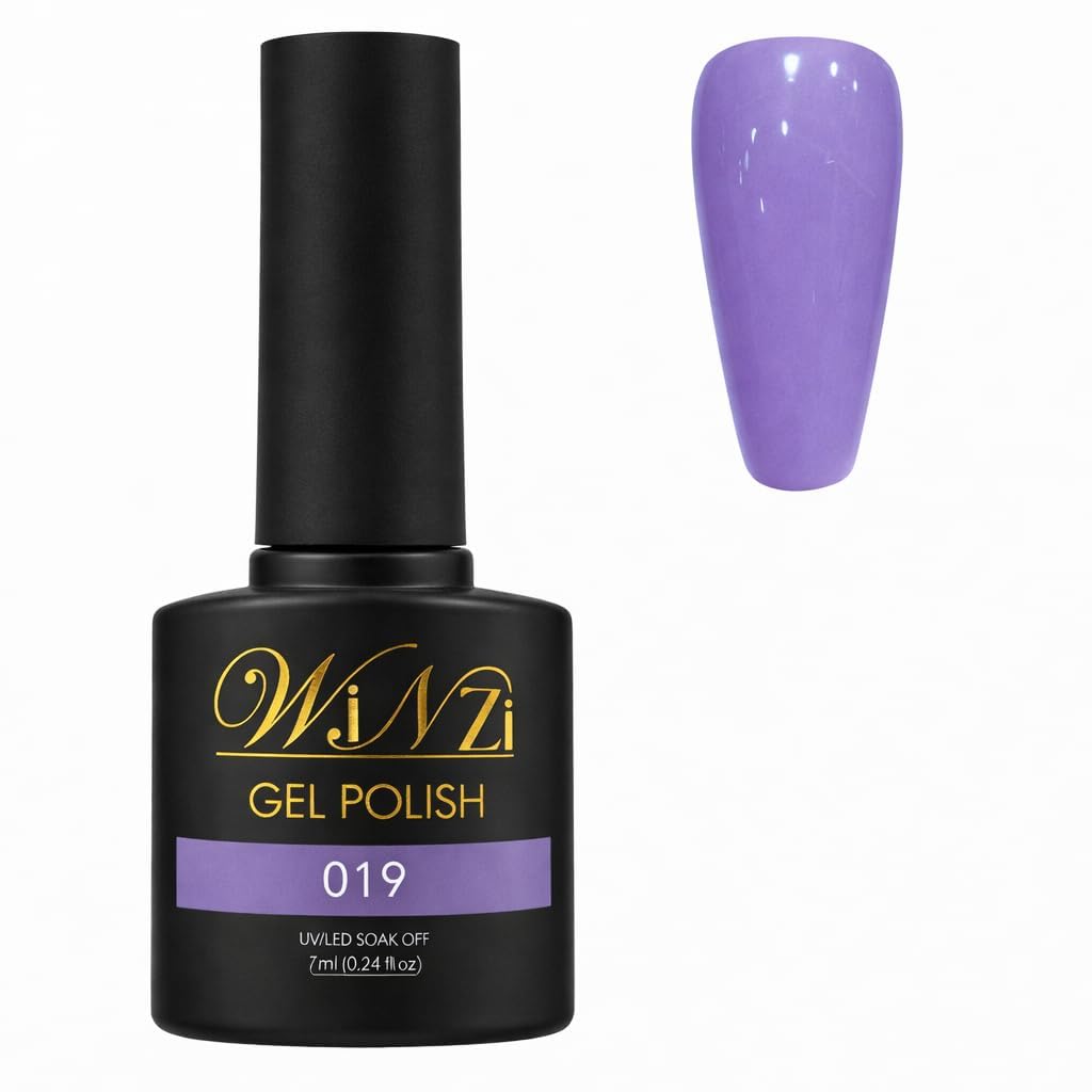 Mauve Purple Gel Nail Polish 7ML, Soft Pastel Purple Soak Off UV LED Gel Polish, Smooth Application, High Gloss Finish, Long Lasting Nail Art Color for Salon Use and DIY Manicure at Home (019)