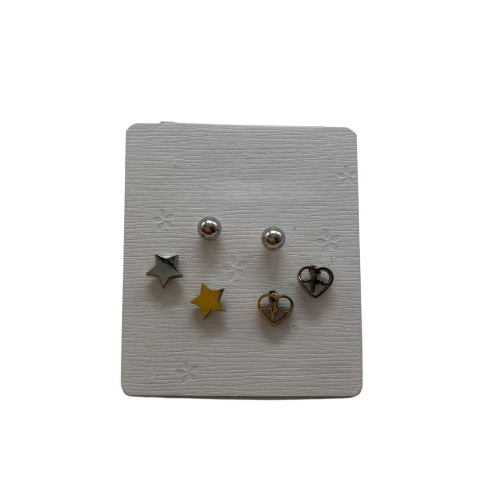 A set of silver earrings