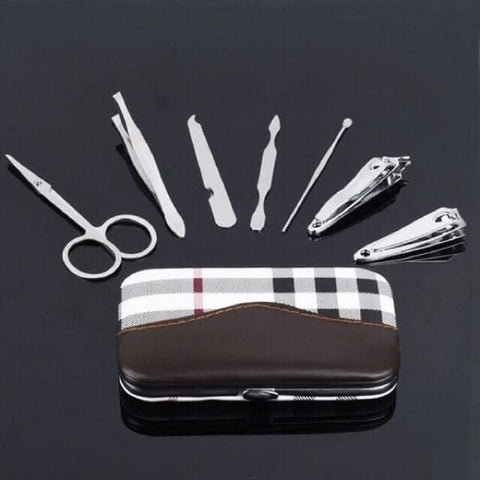 7 In 1 Manicure Set Case Professional Portable Stainless Steel Nail Clipper Kit Finger Plier Travel Mini Nail Cutter Kit Set Nail Art Tools Pedicure Care Tool Design for Kids Women and Girls