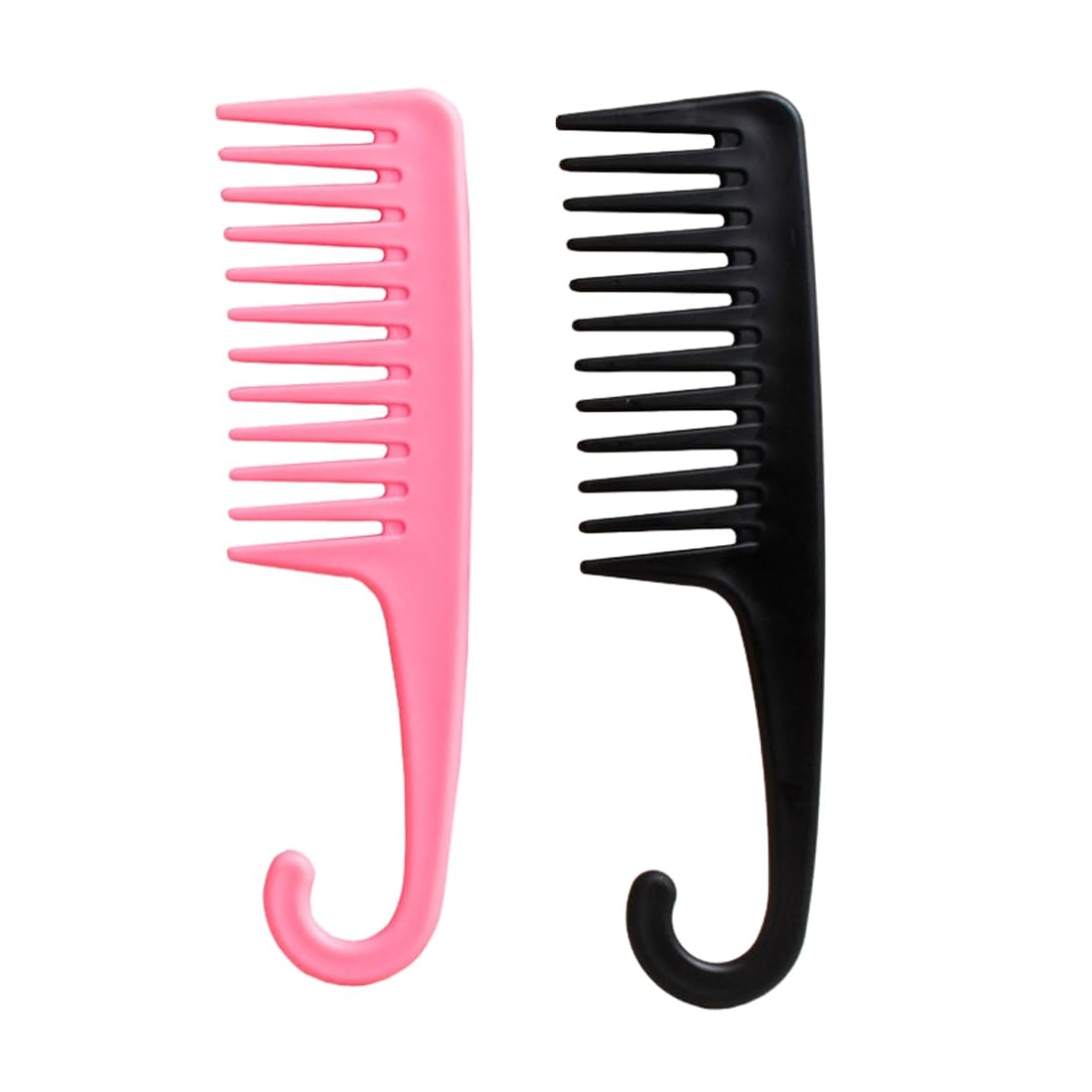 2 Pcs Large Tooth Shower Comb Hair Comb Wide Tooth Hook Styling Comb Detangling Wet Curly Hair Salon
