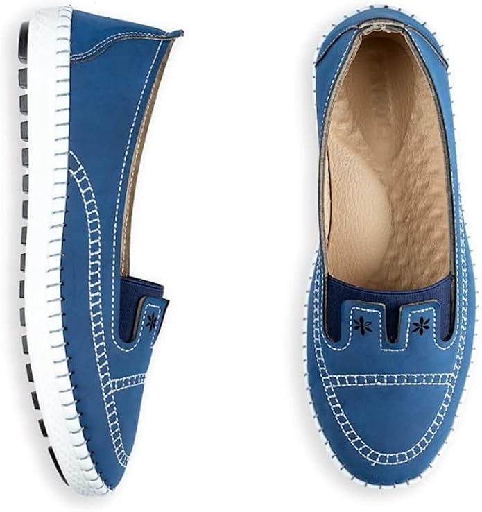 Florence 9614 Women's Casual Hand Made Flat Leather Shoes