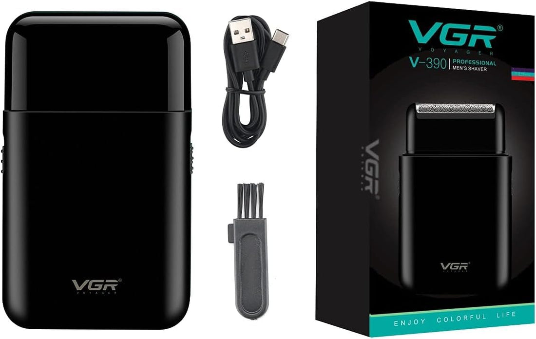 Men's Electric Razor - Ultra-Thin Shaver with Reciprocating Blade, USB Travel Shaver, Pop-Up Trimmer, V-390