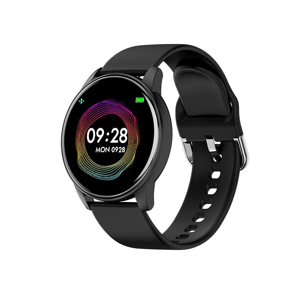 Smart Watch Women Men Round Screen Fitness Tracker Heart Rate Monitor IP67 Waterproof Message Reminder Smartwatch