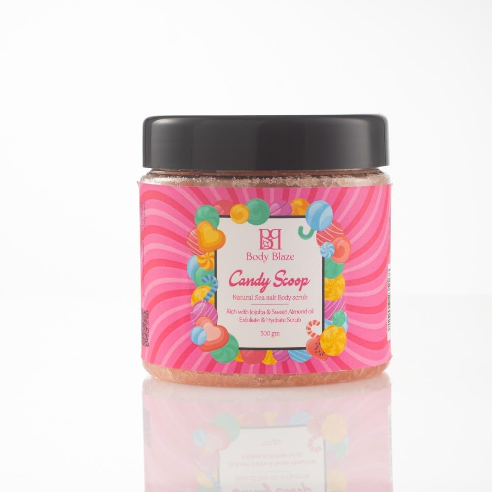 Body Blaze Body Scrub - Treat Your Skin to Sweet Nourishment (300Ml, Candy Scoop)