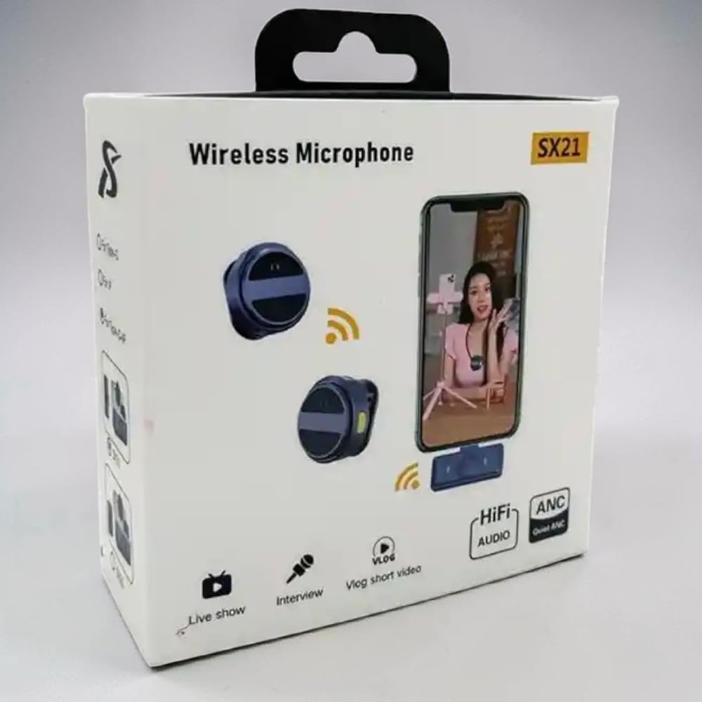 SX21 2.4GHz Wireless Lavalier Microphone 2 in 1 Portable Mini Handheld Microphone for Mobile Phone Recording