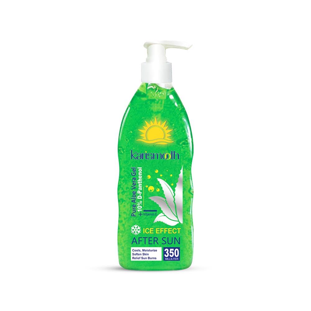 Karismooth Green Aloe Vera Gel for Face & Skin Care – Cooling Moisturizing Gel for Sunburn Relief, Dry Skin, Acne Marks & Skin Soothing with Organic Aloe Vera Extract 250ml