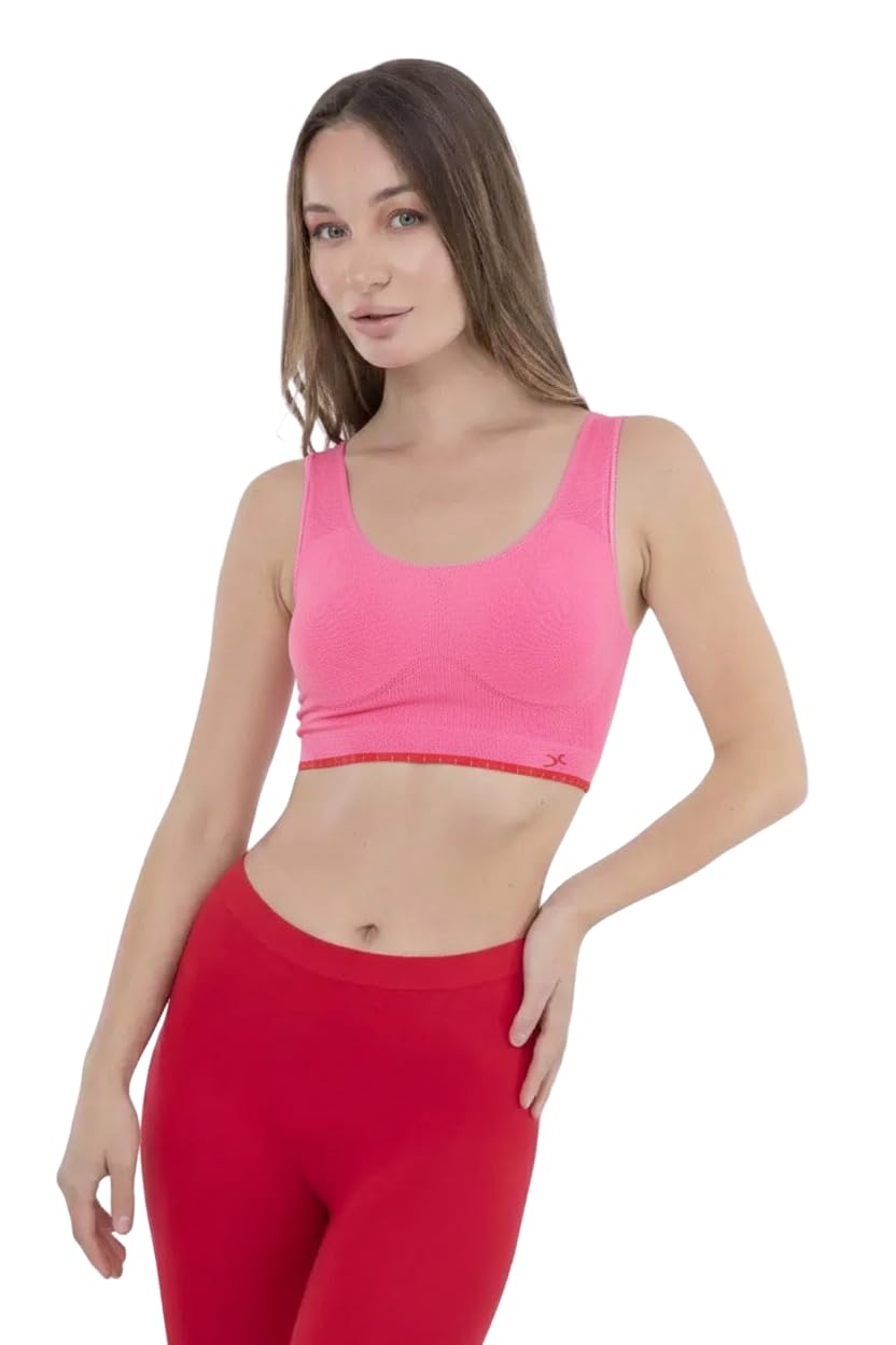 CARINA Womens Ribbed Contrast Trim Non Padded Plain Soft Bra