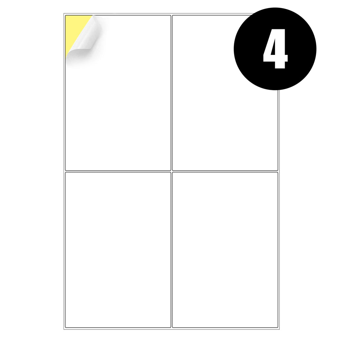 A4 Labels 4 Per Sheet, 20 Sheets 80 Sticky Label, Address Labels, Printer Labels, iSOUL Self Adhesive Printable A4 Sticker Paper for Printing, Laser Labels Stickers [Quickdry]