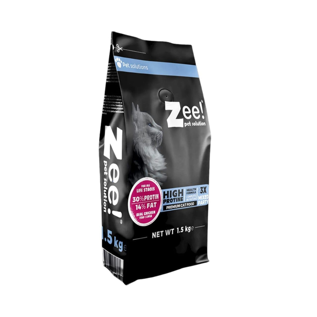 Zee Dry Food for Cats Contains Dried Chicken Meat and Fish 1.5kg