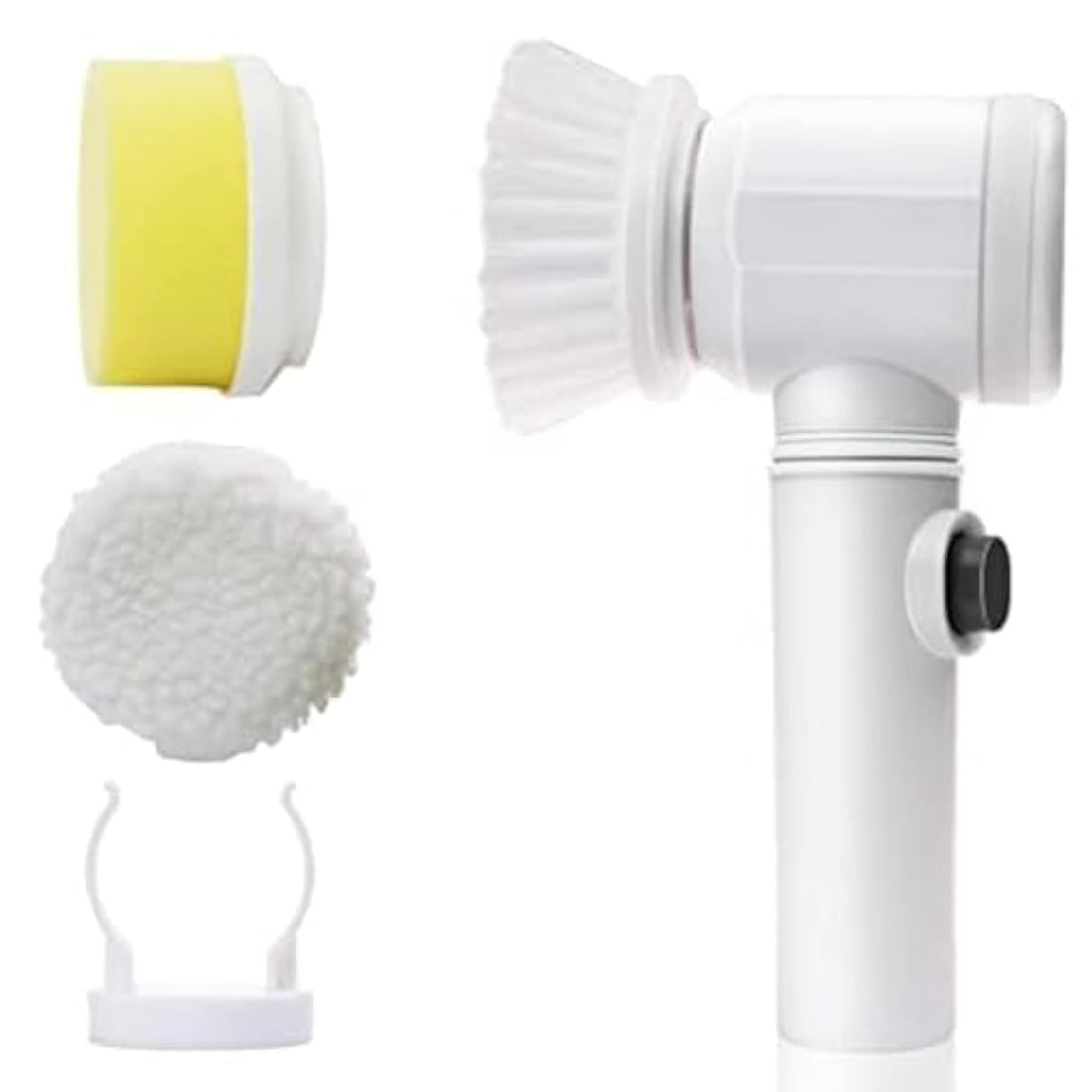 Whitecloud TRANSFORMING HOMES® 811-7 Electrically Driven Magic Brush for Tiles; Sink Wash Basin Cleaning Brush,5 in 1 Magic Scrub Brush andheld Power Multiple Useful (19X12X6.5CM) Brown