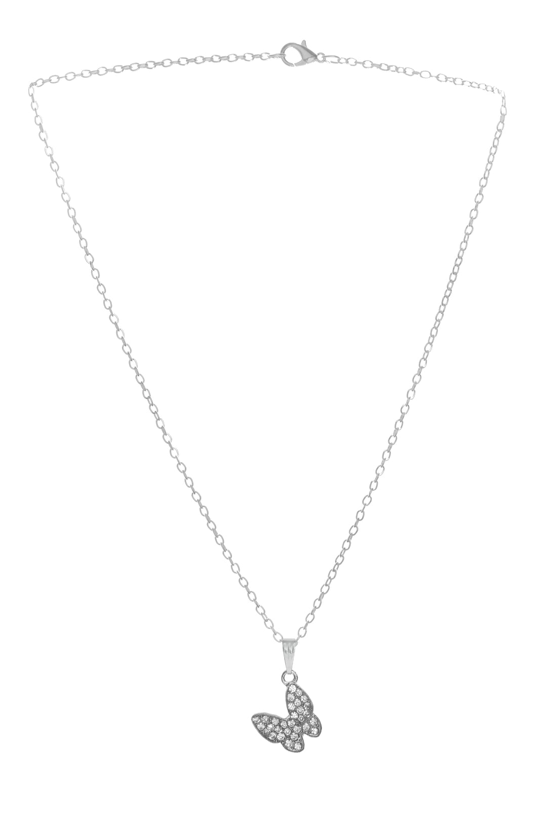 Women's Stainless Steel Butterfly Acrylic Silver Chain