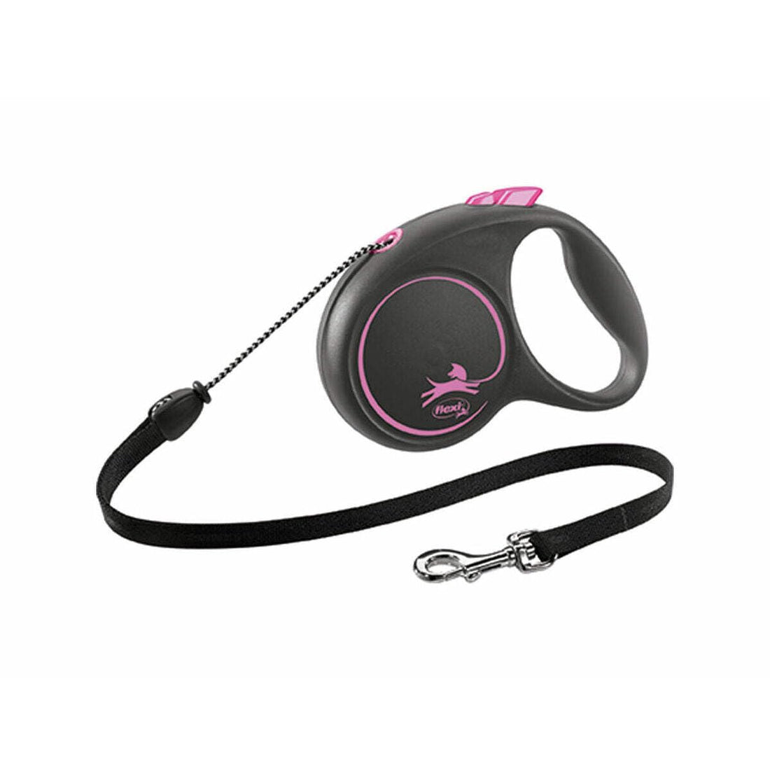 Flexi Black Design M Cord 5m, black/pink