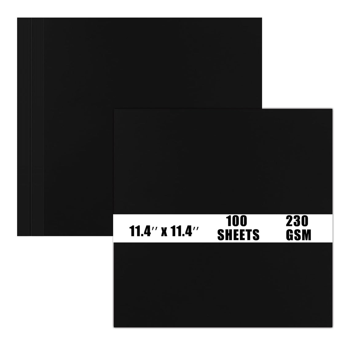 Rocutus Cardstock Scrapbook Paper,100 Pack Scrapbook Paper Construction Paper Cardstock, Heavyweight Cardstock Creative Card Making Supplies Printer Friendly Cardstock Invitation Paper (Black)
